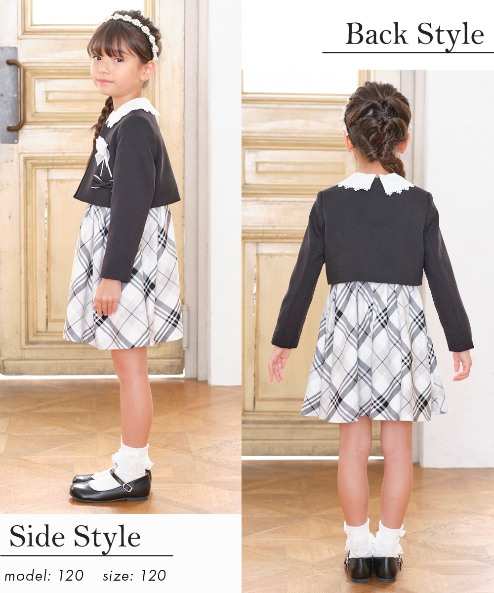 卒園 入学】フォーマルスーツ3点セット（ボレロ+長袖ワンピース+