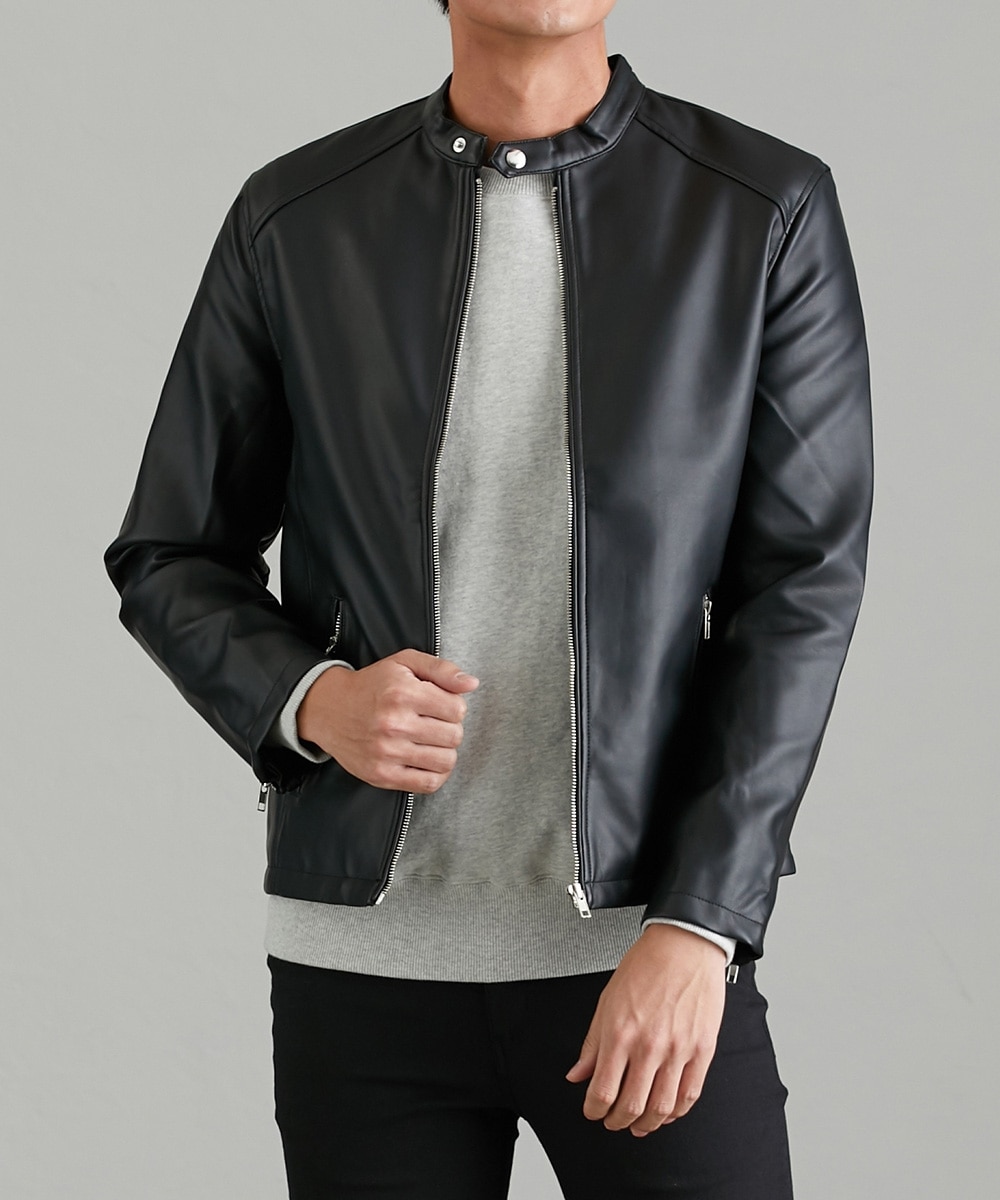 PUレザーシングルライダースジャケット 通販【ニッセン】