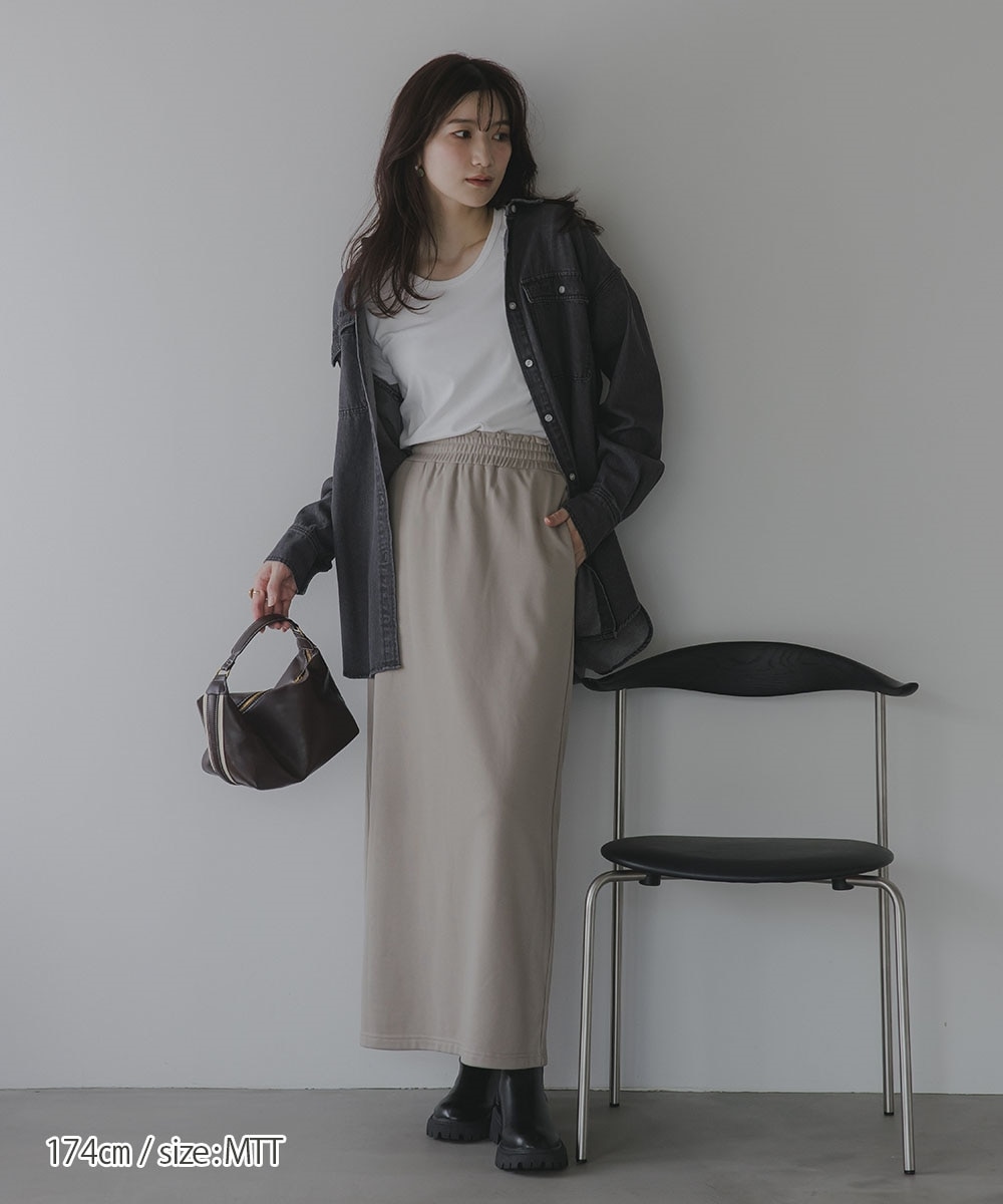 高身長 ストレートスウェットスカート（セットアップ対応）（トール