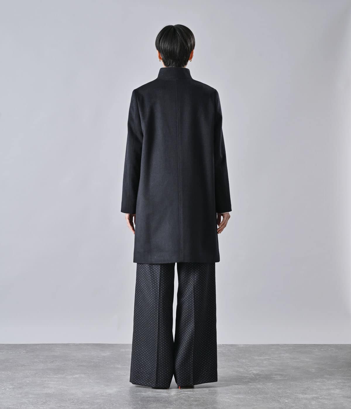 カシミヤ混ビーバー スタンドカラーコート(26526301-2025