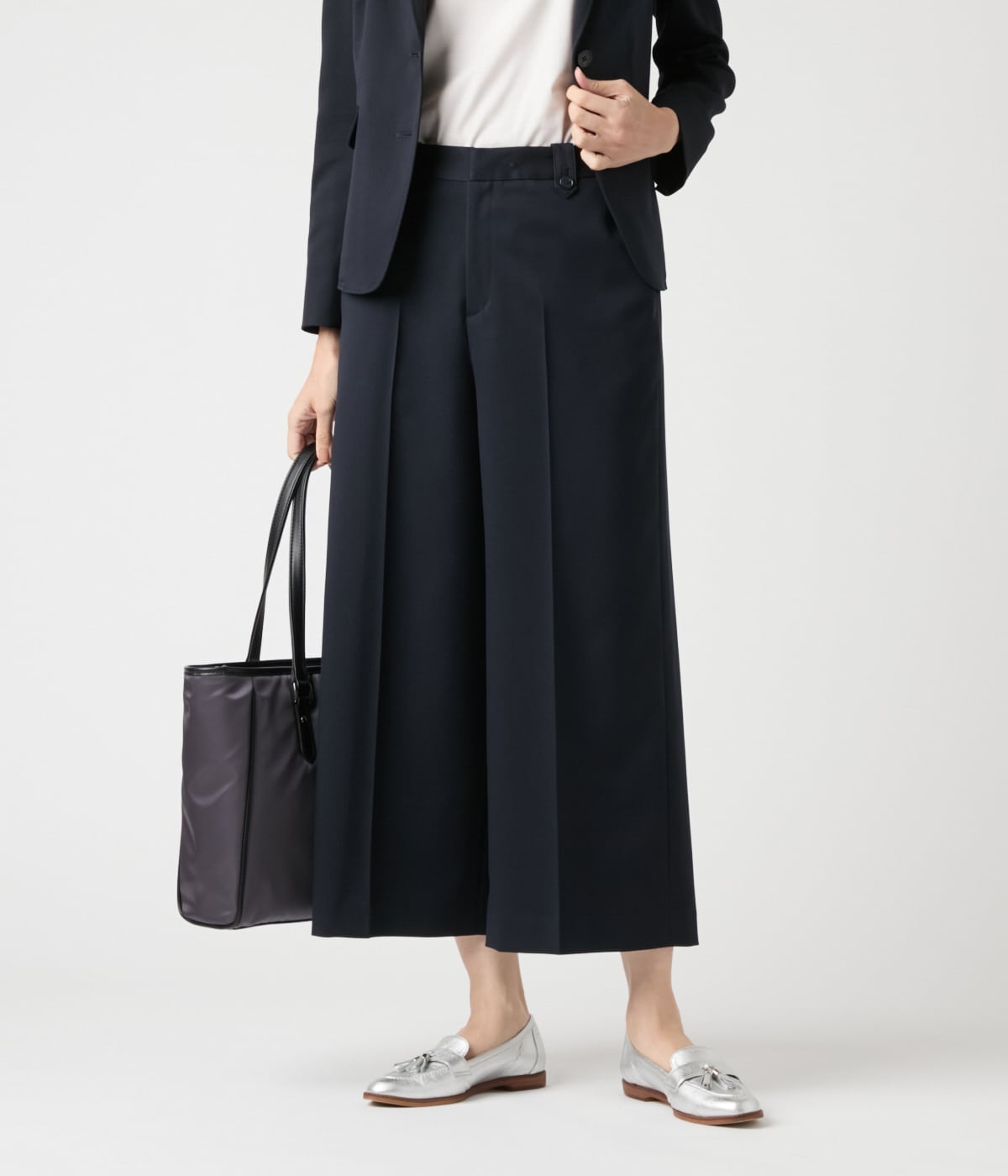 ウォッシャブル】ストレッチ ガウチョパンツ(71326401-2025