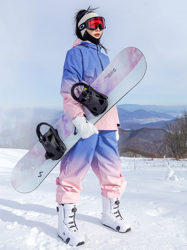 Women's YFKF Colorful Neon Winter Fun Mountain Snowboard Suits