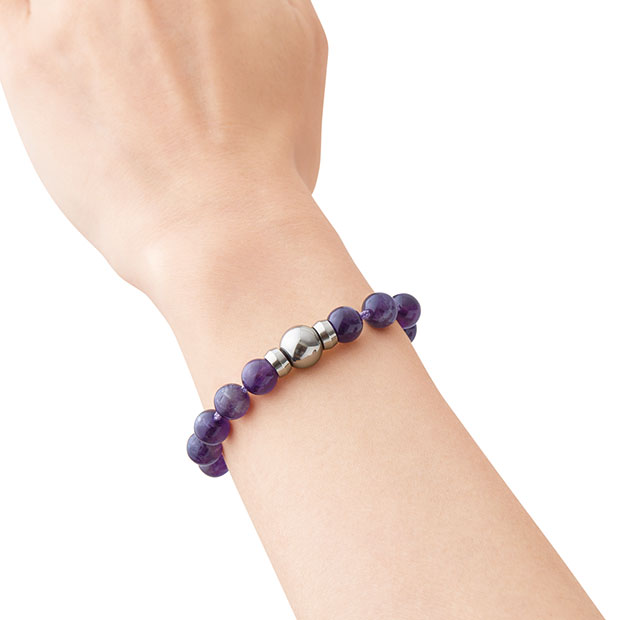 念珠ブレスレット 防水タイプ アメジスト【在庫僅か／お問い合わせ