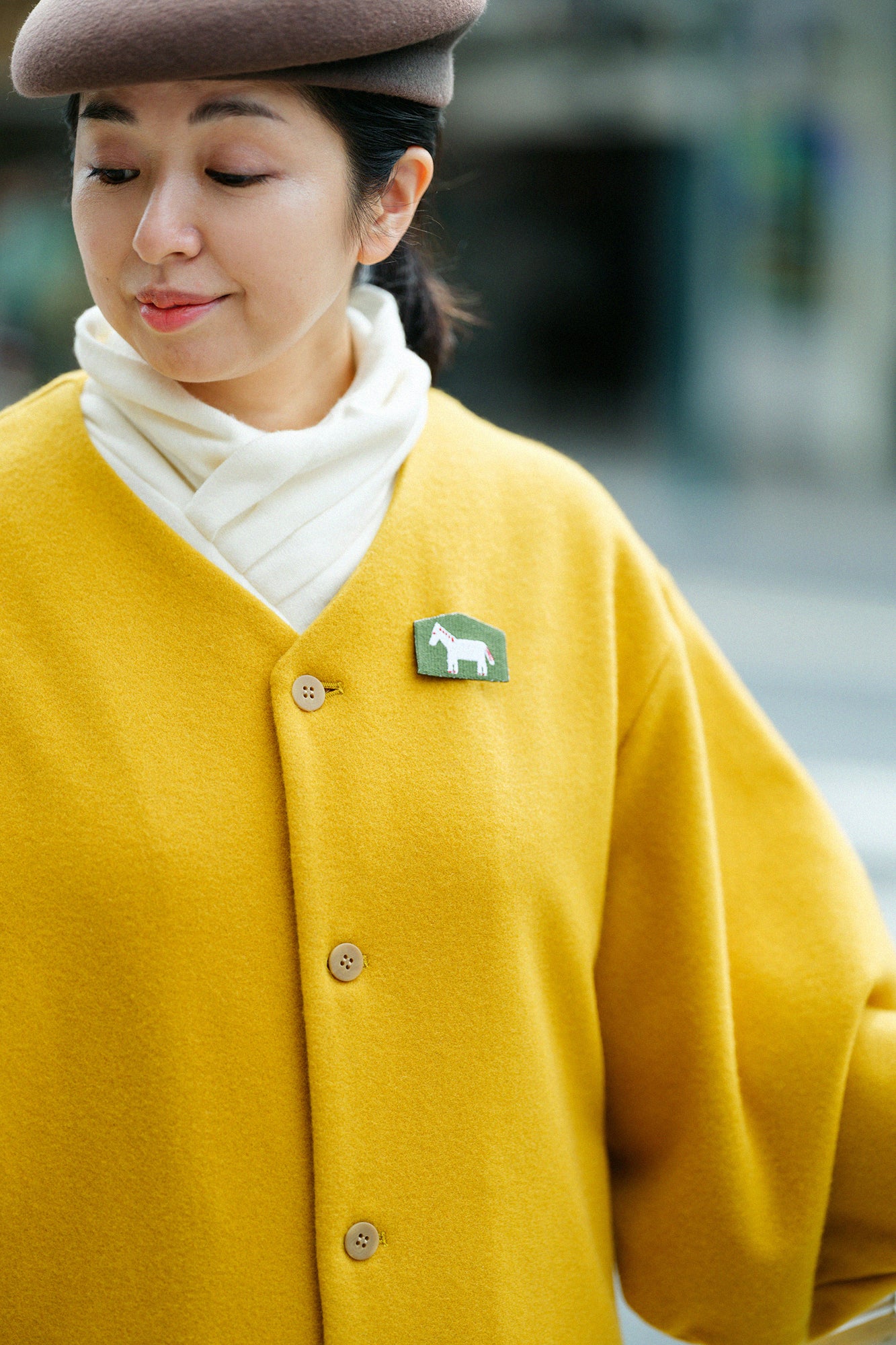 ウールメルトン 薙刀羽織（なぎなたばおり） 長丈（ながたけ） 袷