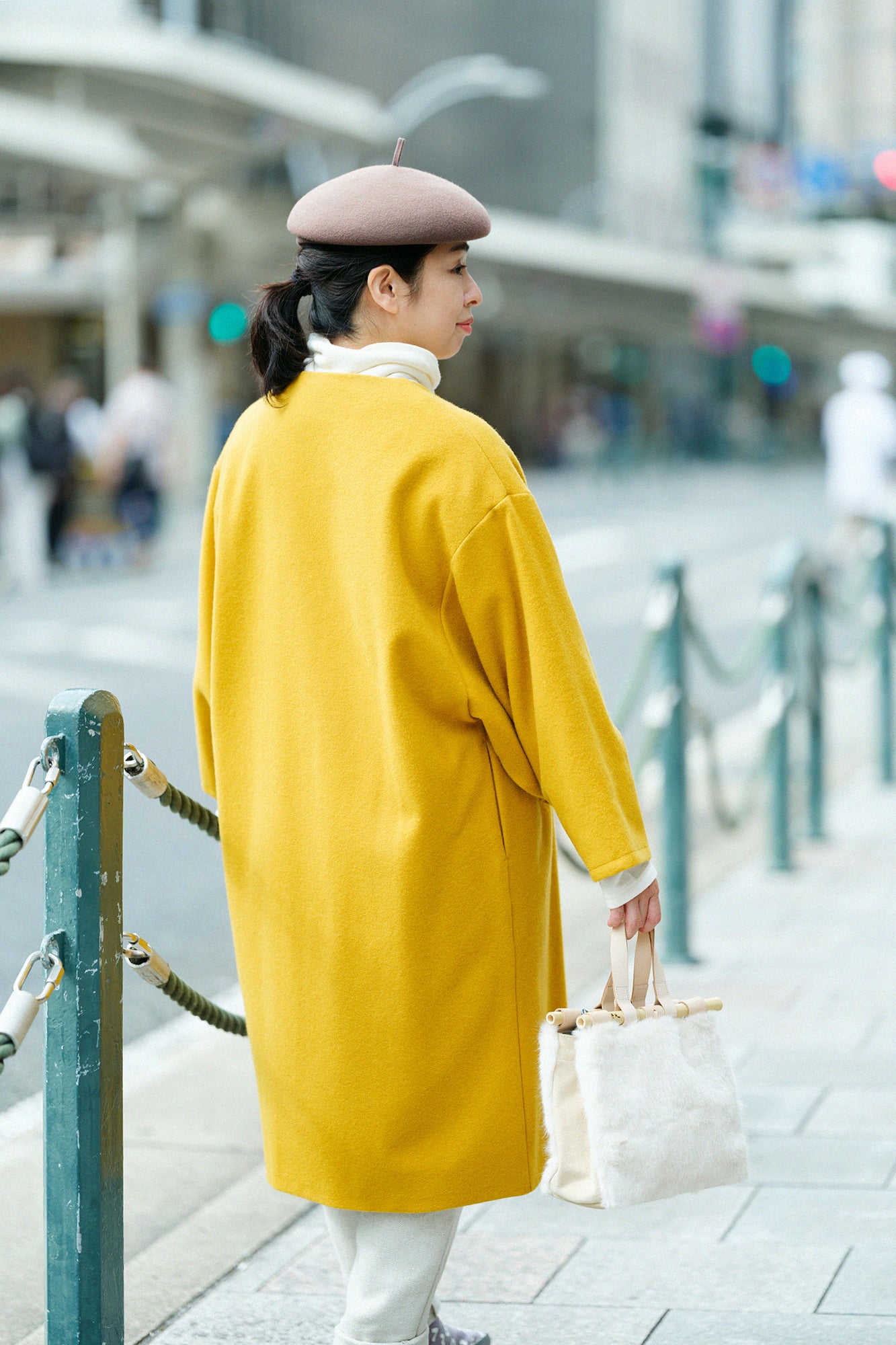 ウールメルトン 薙刀羽織（なぎなたばおり） 長丈（ながたけ） 袷