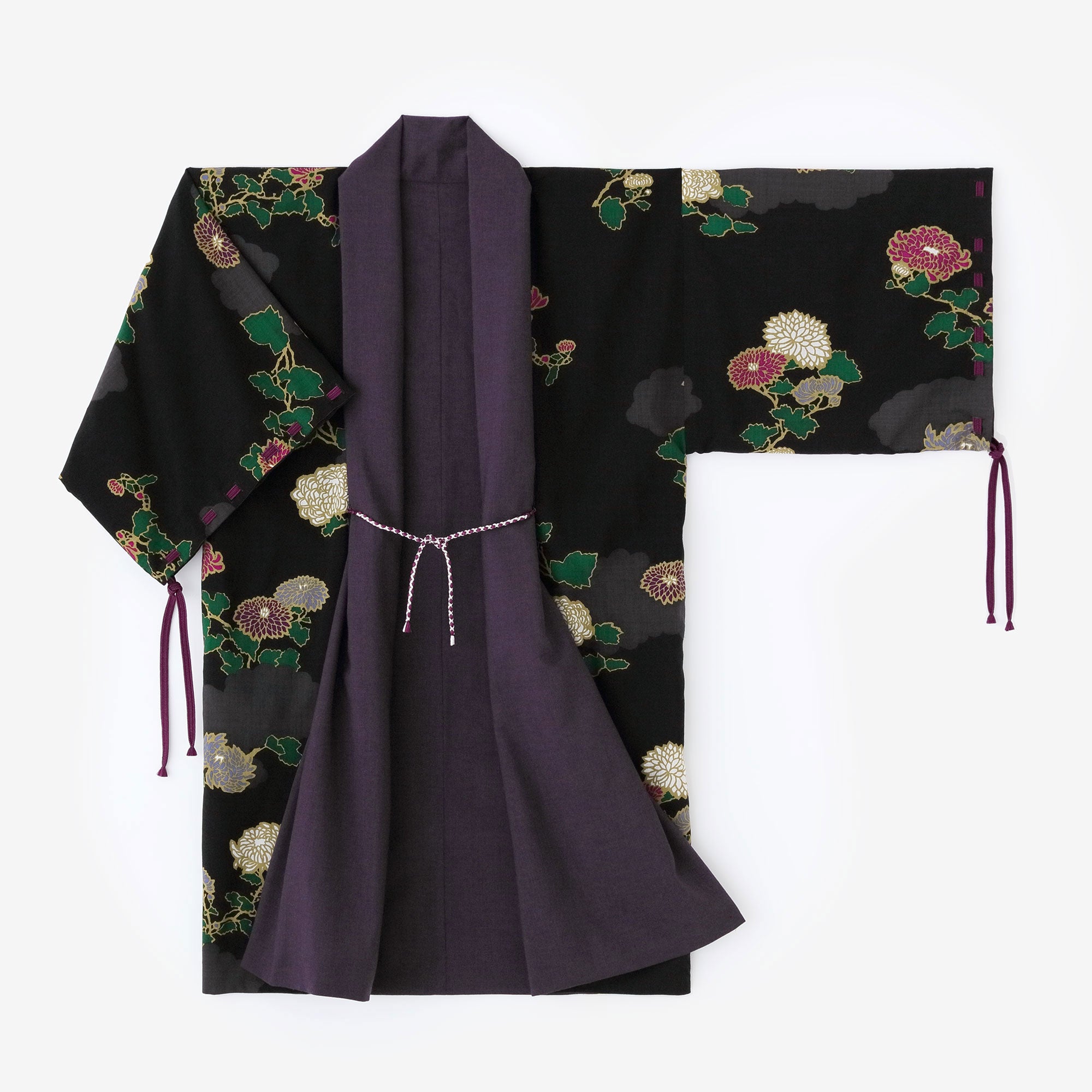 モスリン 宮中袖（きゅうちゅうそで） 可逆（かぎゃく）／風神雷神