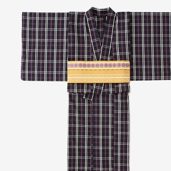 お仕立て別】久留米絣 反物／しあわせ 杢灰（もくはい）