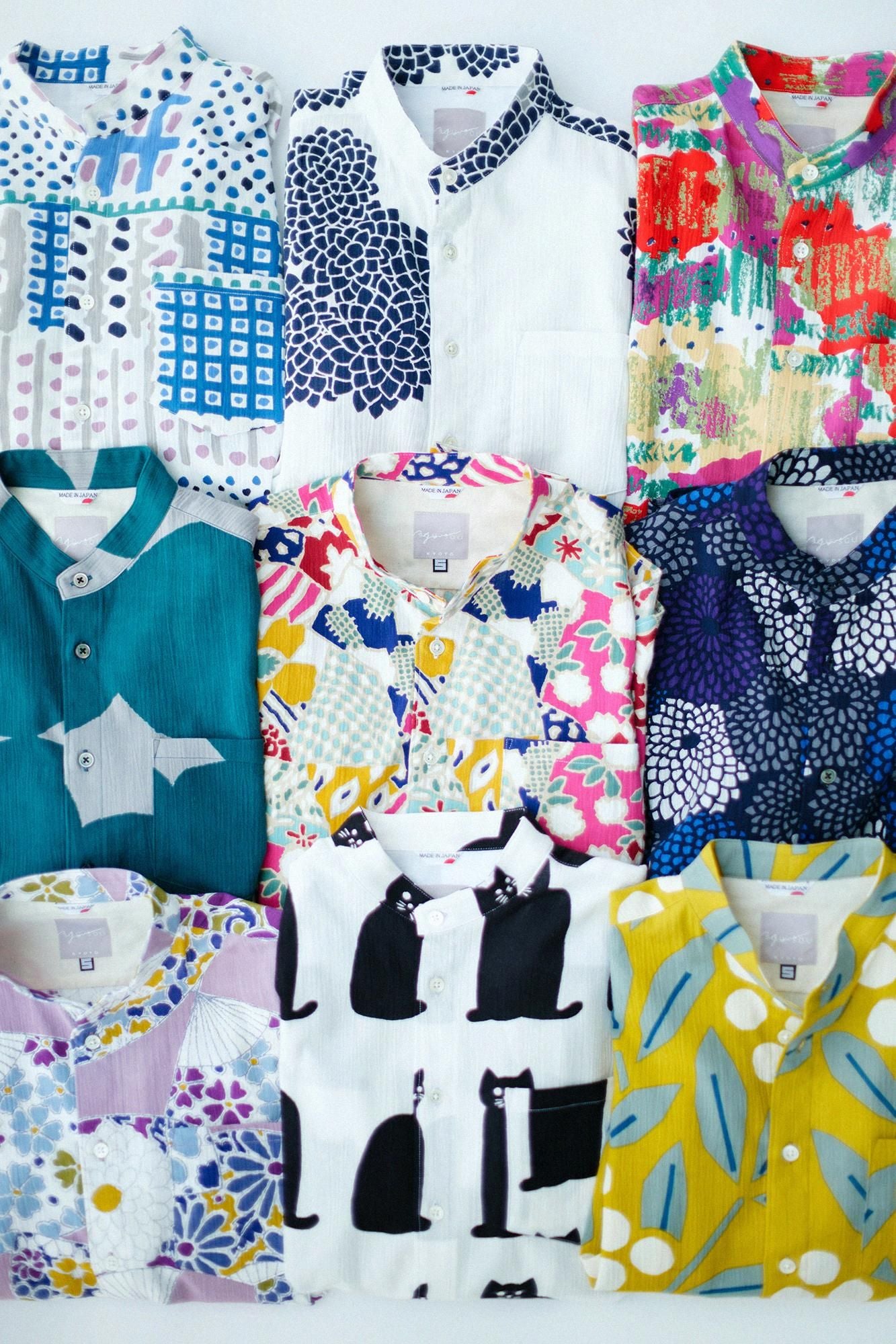 3月10日頃発送予定】高島縮 20/20 スタンドカラーシャツ／雲間（くもま）