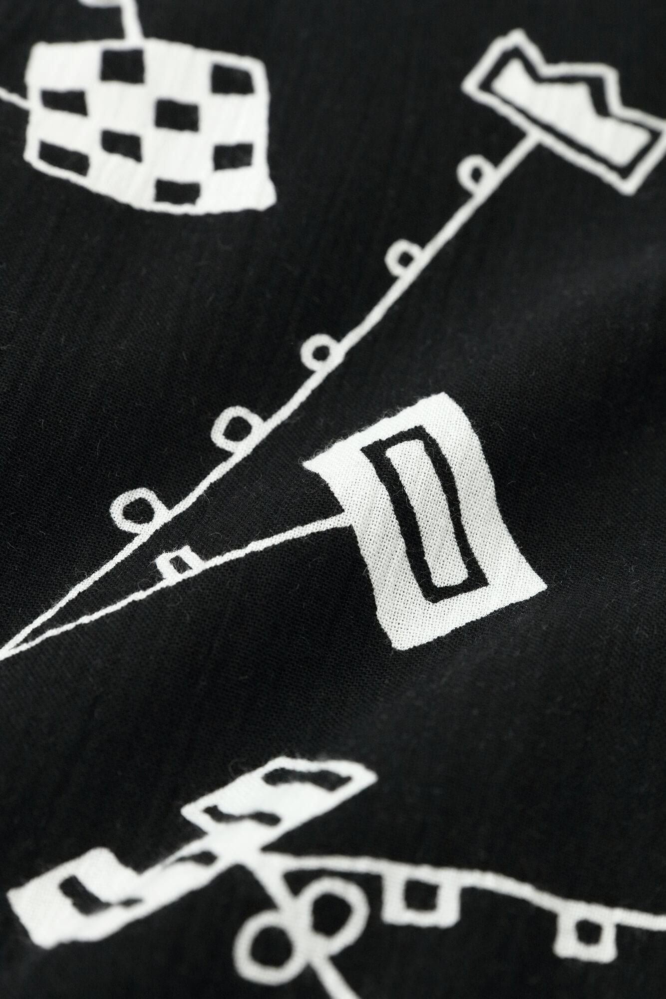 高島縮 20/20 スタンドカラーシャツ／から草あそび