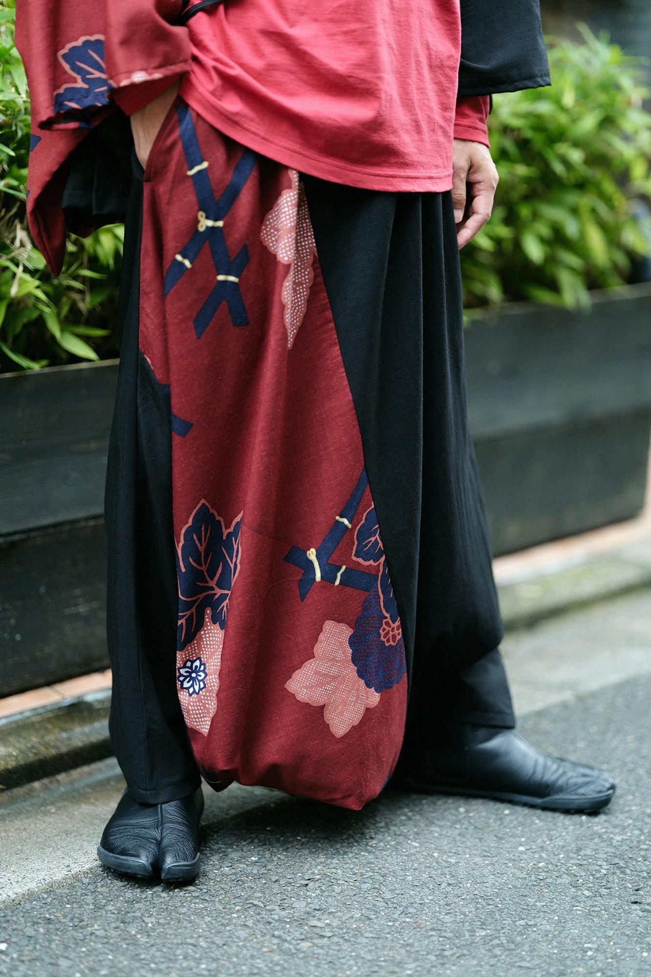 モスリン 富士（ふじ） 2.0／濡羽色（ぬればいろ）×籬菊模様（まがき