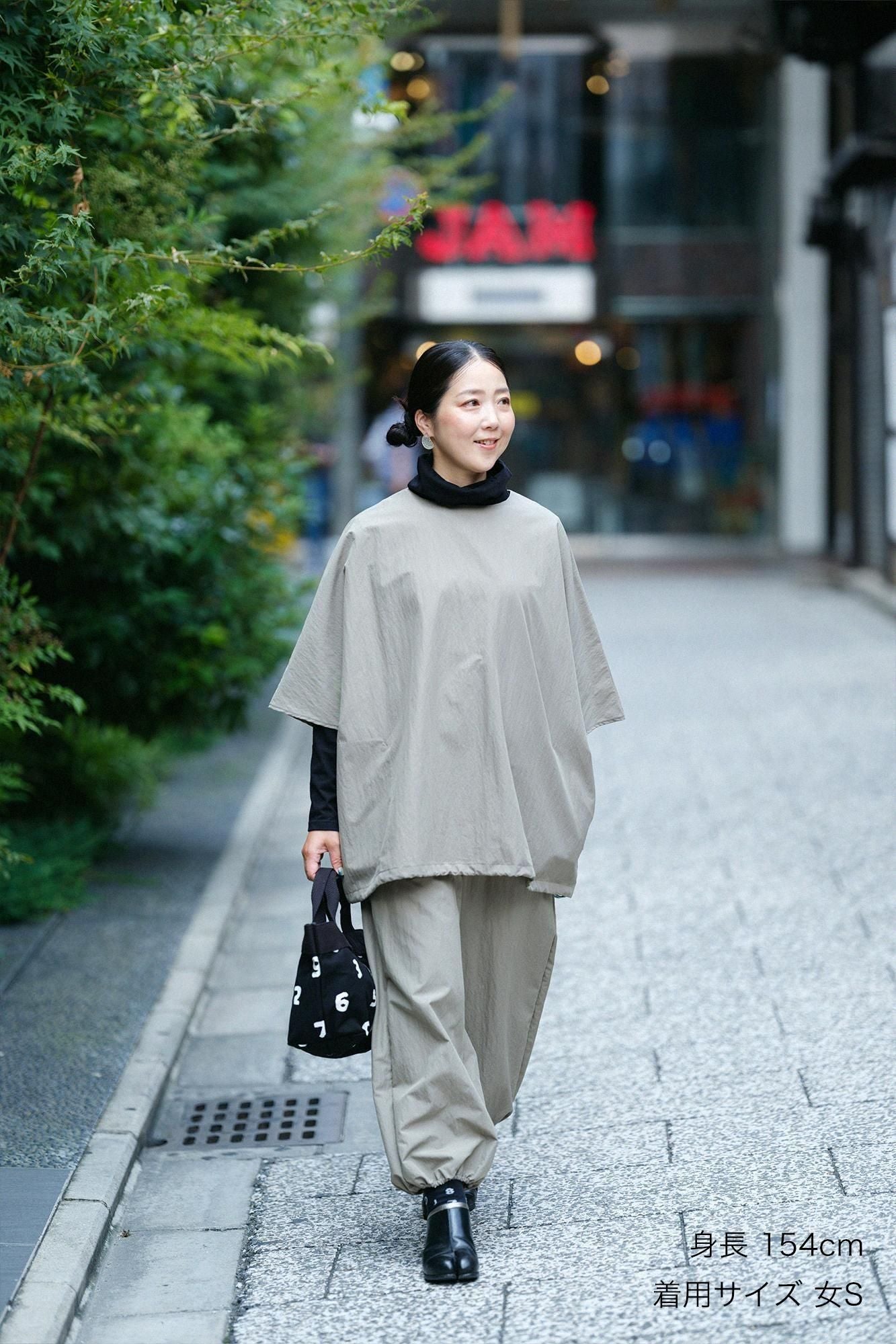 コットンナイロン ドルマンスリーブ ラルゴチュニック／モスグレー