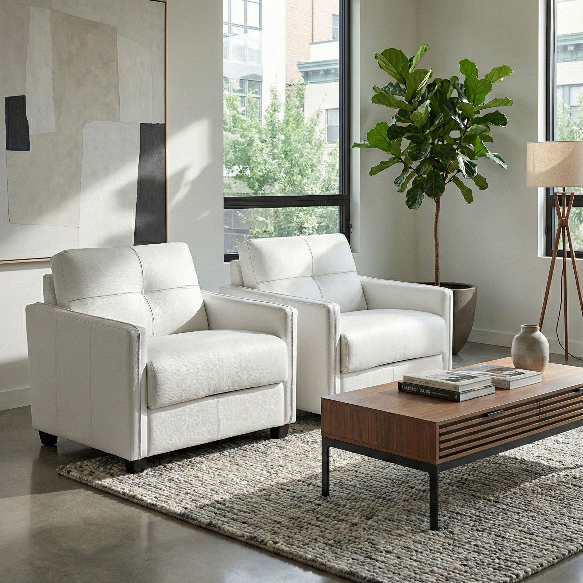 Abra Sleeper Chair - White Leather - Scan Design | Modern and