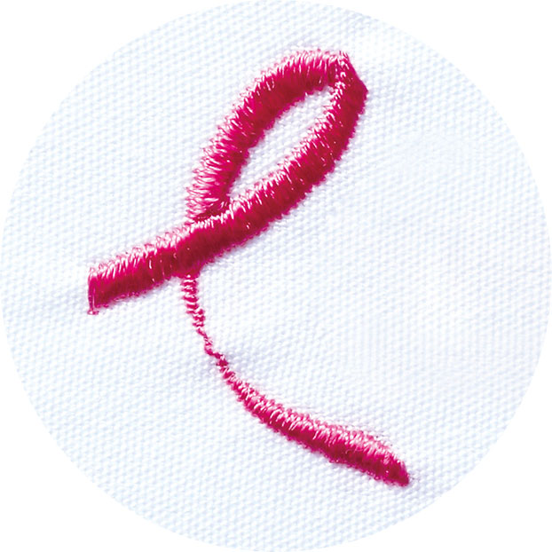 ピンクリボンの刺繍について