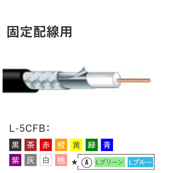 75Ω同軸ケーブル(発泡絶縁体タイプ) L-5CFB 黄 500m巻: 通信ケーブル