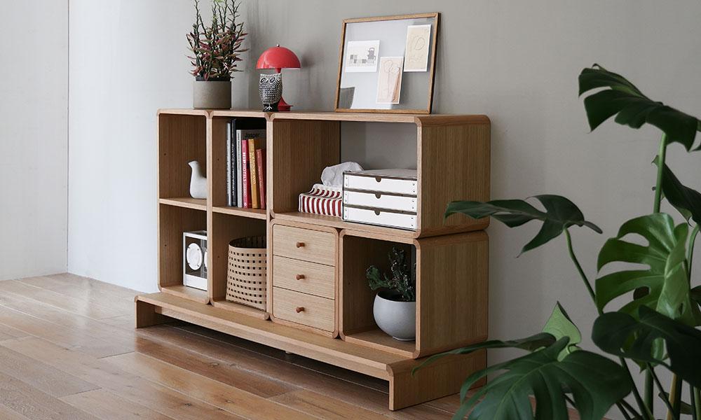 センプレ別注色】ブリックブロック棚板 / ホワイトナチュラル日進木工