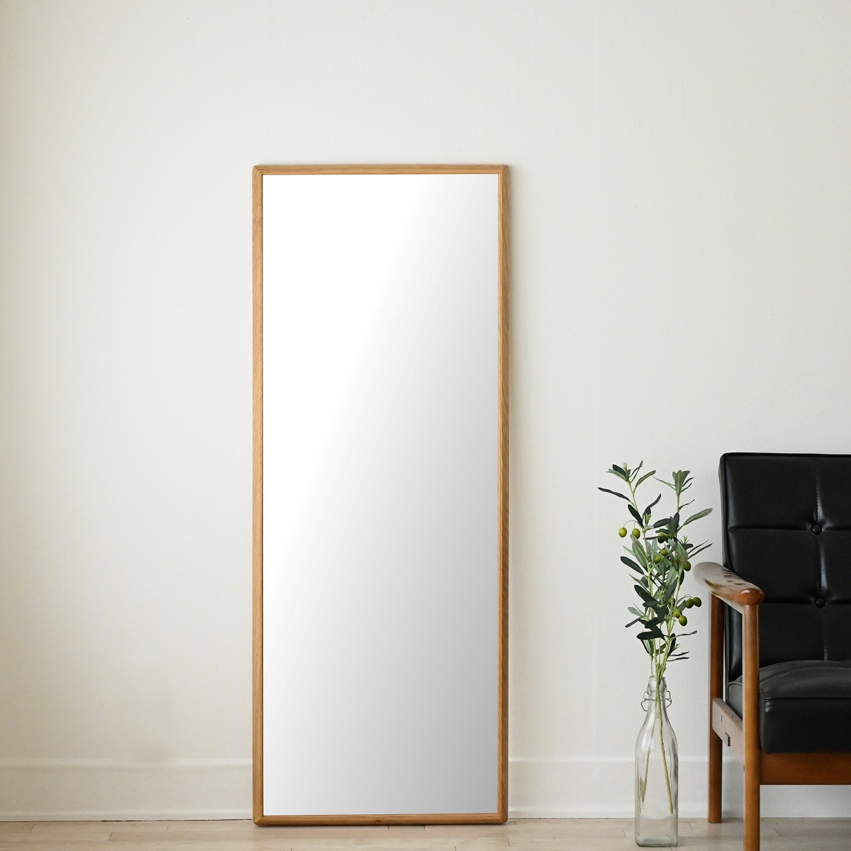 SENNOKI ステラ 全身鏡 姿見 壁掛けミラー 天然木 ホワイトオーク 48