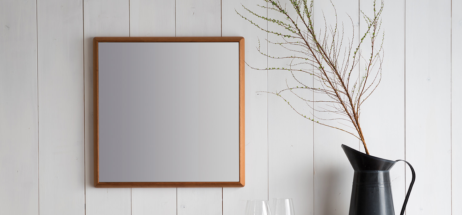 ステラ アメリカンチェリー ウォールミラー W54×54 壁掛け 全身 鏡