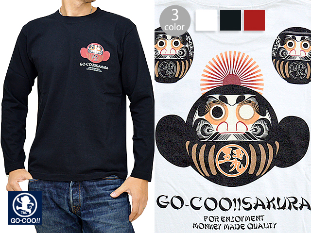 GO-COO!!達磨さんが転んだ長袖Tシャツ 悟空本舗 GSLT-8243 和柄 和風