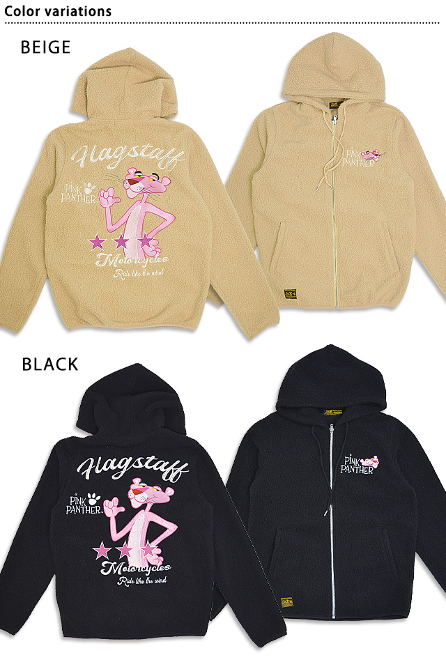 ピンクパンサー×フラッグスタッフ ボアフリースパーカー Flagstaff