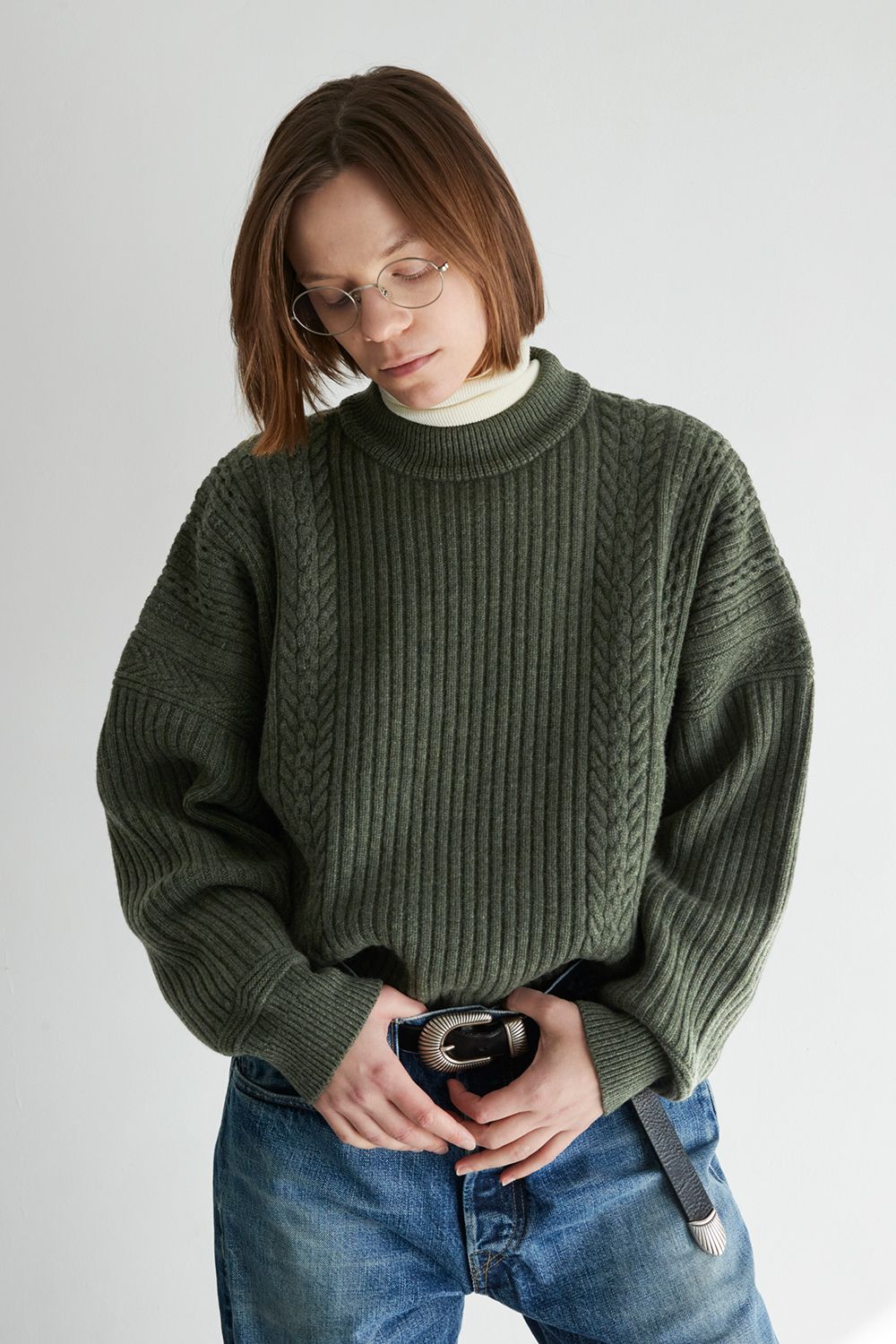 YASHIKI - 【ラスト1点】Tofu Knit(GREEN) | Salty