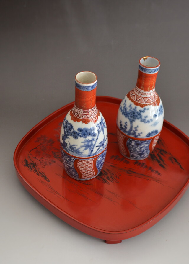 徳利 中国骨董 童 色絵 酒器 花器 一輪挿し フラワーベース 徳利 中国