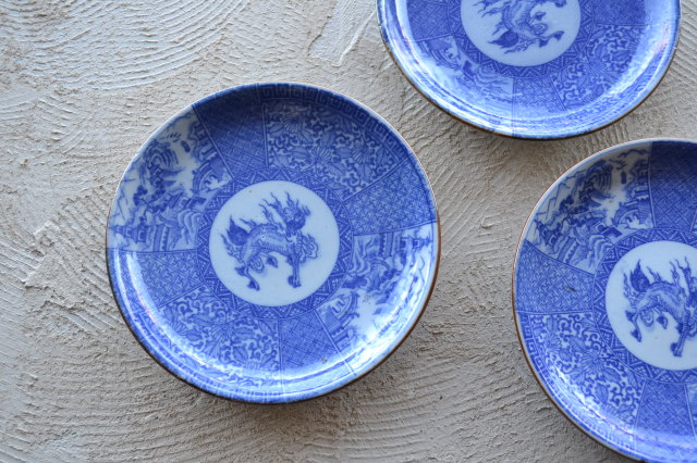 Antique Sam's Collection染付け印判麒麟紋皿