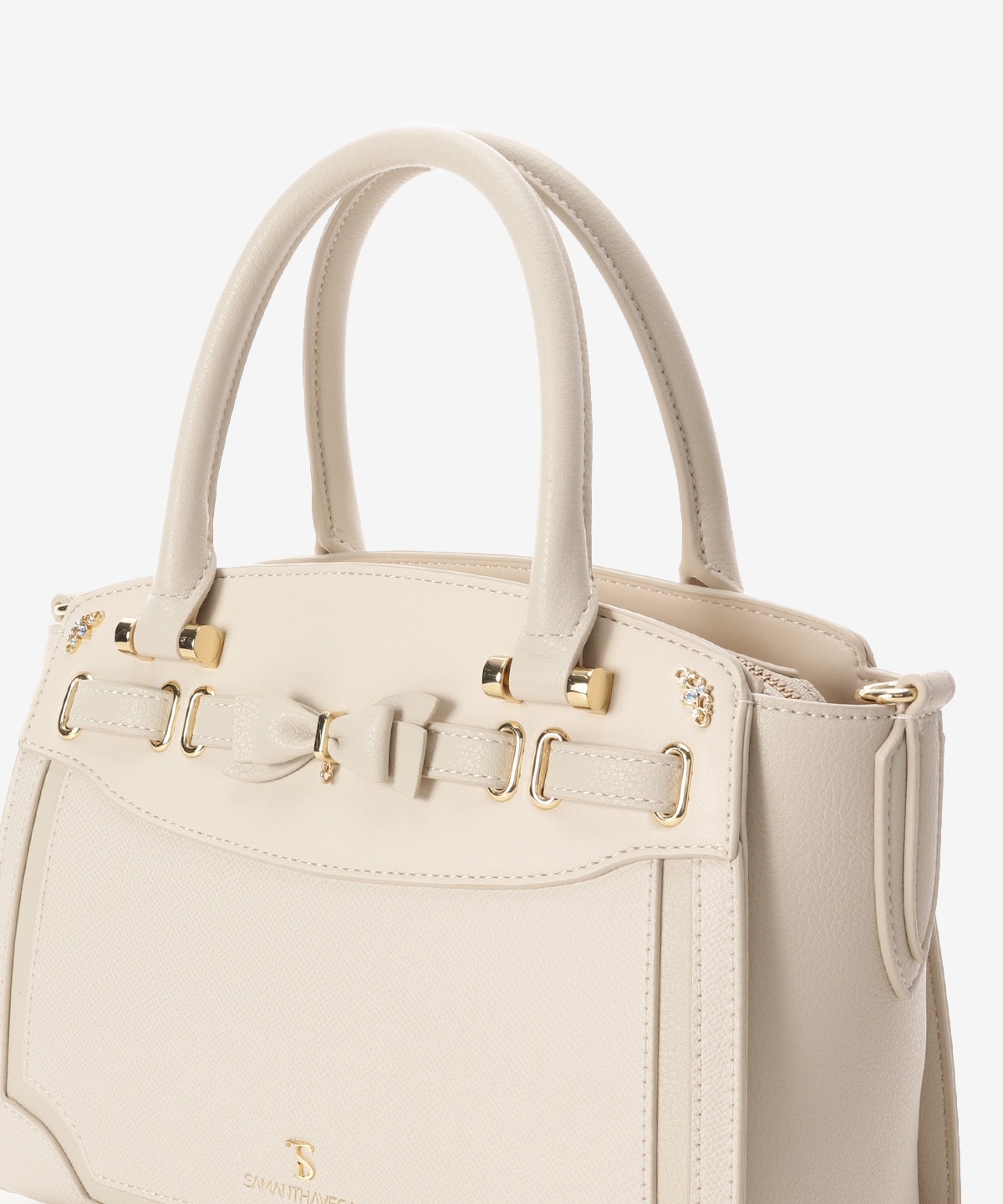 フロントリボンベルトハンドバッグ(FREE オフホワイト): SAMANTHAVEGA