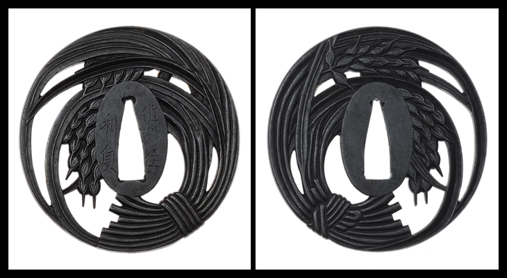 短刀脇差小鍔草葉の図 鍔 無銘 古金工 秋草図鍔 (TU-010525)｜刀・日本