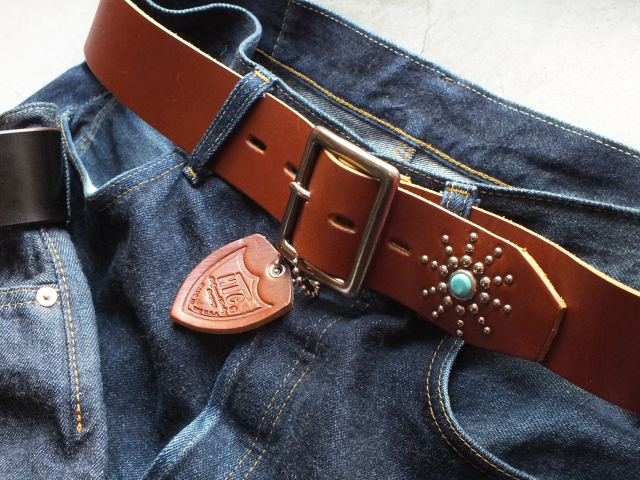 送料無料】通販 札幌 HTC BELT END ONLY #STARBURST TURQUOISE レザー