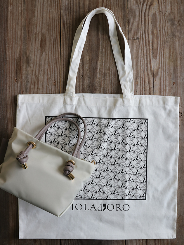 VIOLAd'OROバッグBIANCAアイスグレーxトープ XS