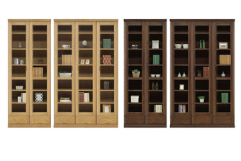 ブックマンの後継品。雅・3重スライド書棚・高さ178cm【書斎家具屋】