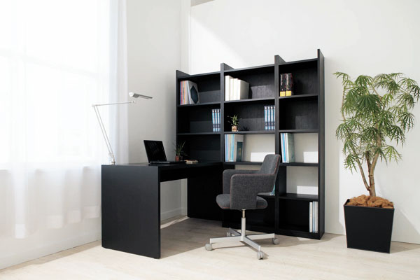 Victor書斎デスク・黒・白【書斎家具通販】