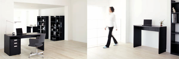 Victor書斎デスク・黒・白【書斎家具通販】