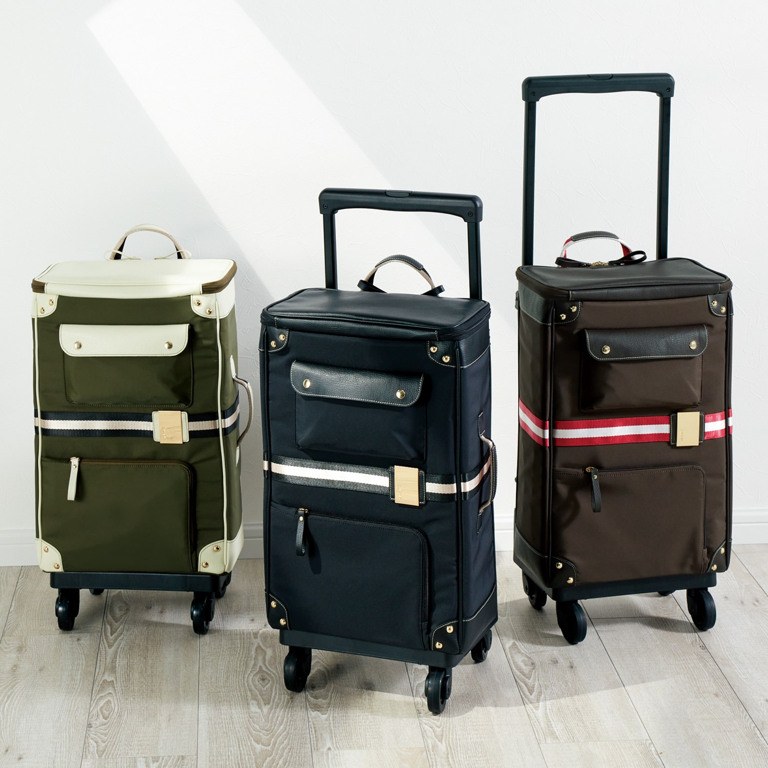 スワニー バニティー トラベルキャリー 4輪ストッパー レインカバー付