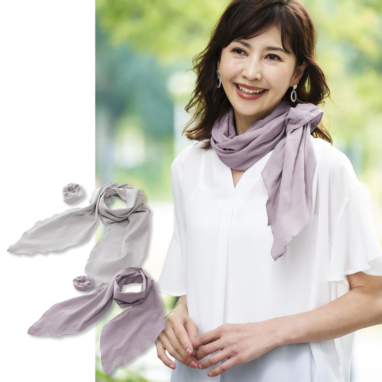 高島ちぢみ 綿100％ 涼感UVカットストール- ショップチャンネル