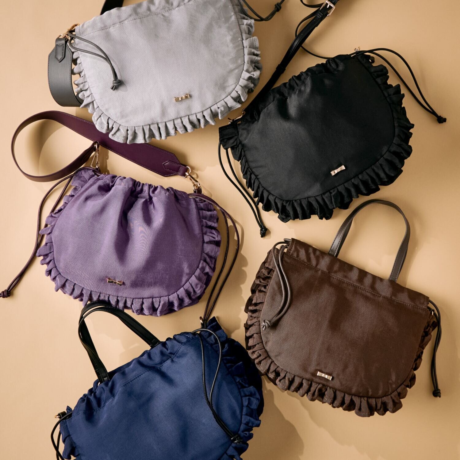 クーコ シャイニーグログラン マルチウェイ フリルバッグ- ショップ