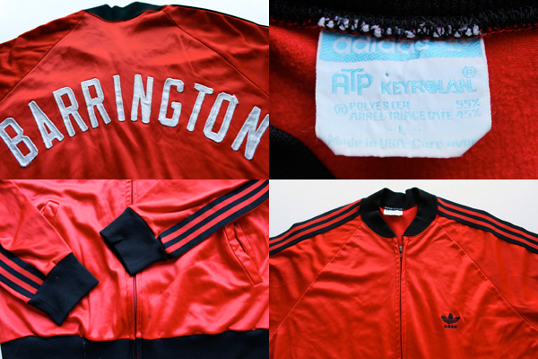 80s USA製 adidasアディダス ATP トラックジャケット 赤×黒 L