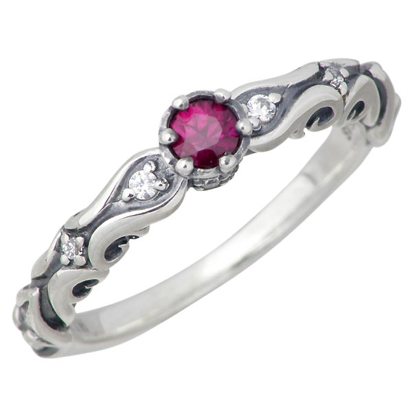 K-SMITH(ケースミス) 7月 誕生石 シルバー リング ルビーカラー