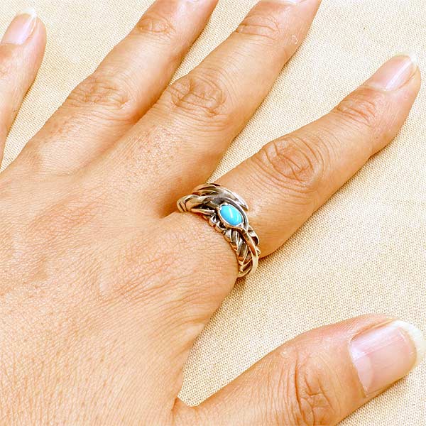 M's collection エムズ コレクション ターコイズ フェザー シルバー