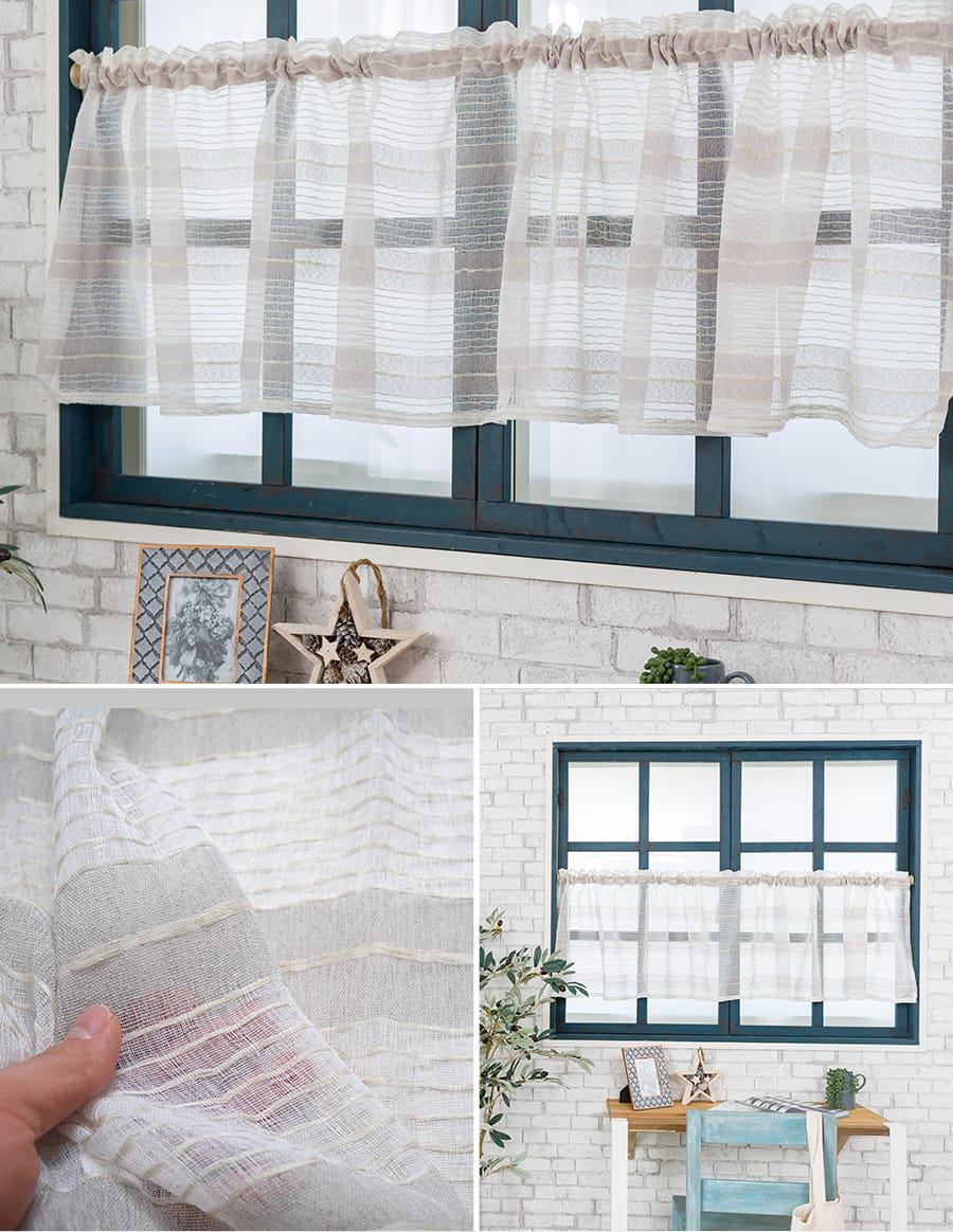 すぐ届く！即日出荷 カフェカーテン【サシェ/既製サイズ】｜カーテン