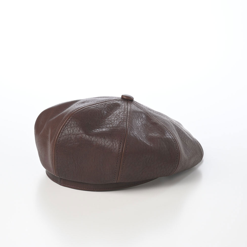 RRL ブラウンキャスケット レザー風 L/XL RRL ブラウンキャスケット