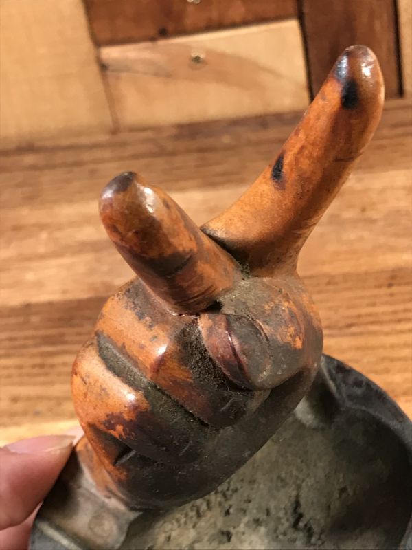 Peace Sign Wooden Ashtray ピースサイン ビンテージ アシュトレイ