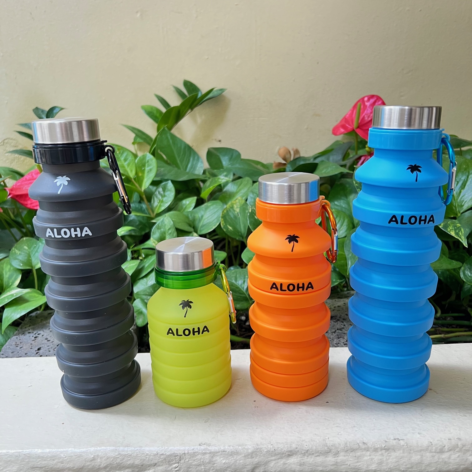 ハワイ限定】シリコンアロハパームボトル（ブルー） :: ハワイ