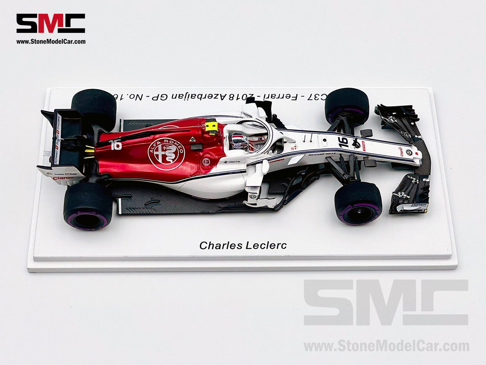 1:43 Spark Alfa Romeo C37 #16 Charles Leclerc Azerbaijan 6th 2018