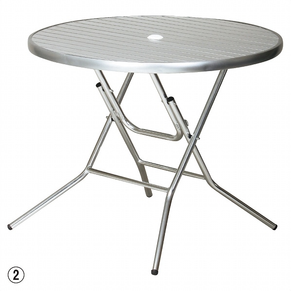 アルミ折りたたみテーブル アルミホールディングテーブル ブラウン 1台