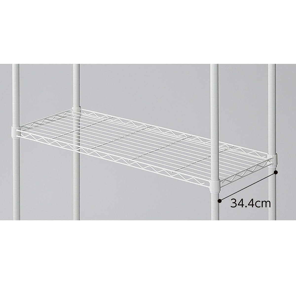 軽量用ワイヤーラック専用スチール棚 奥行35cmタイプ ホワイト〔スト