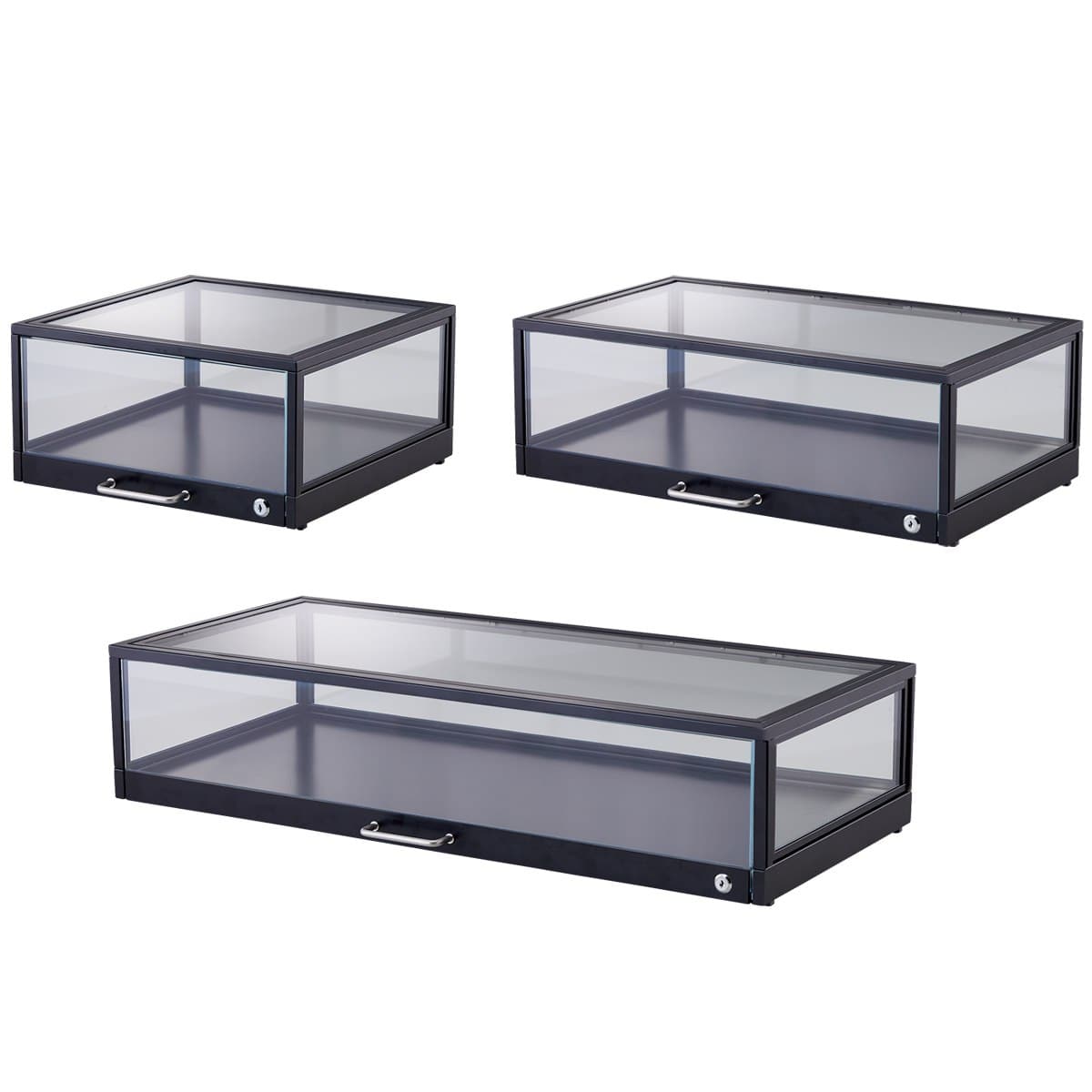 卓上ショーケース 黒艶消し〔ストエキオリジナル〕 幅40cm