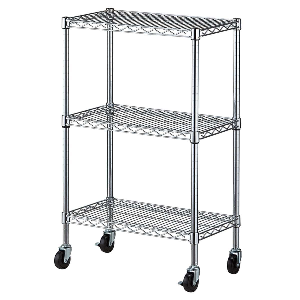 ワイヤーラック 奥行35cm 高さ98cm 3段 キャスター付き 〔ストエキ