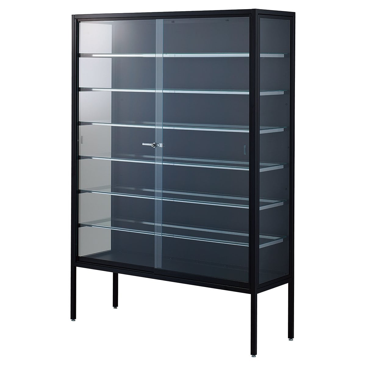 ラテラルショーケースブラック 幅120×高さ180cm パネル：ブラック