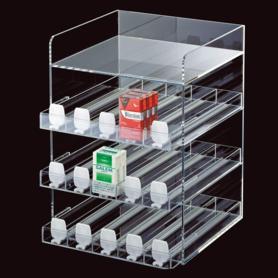 たばこ什器 透明アクリル製 陳列用什器 3段